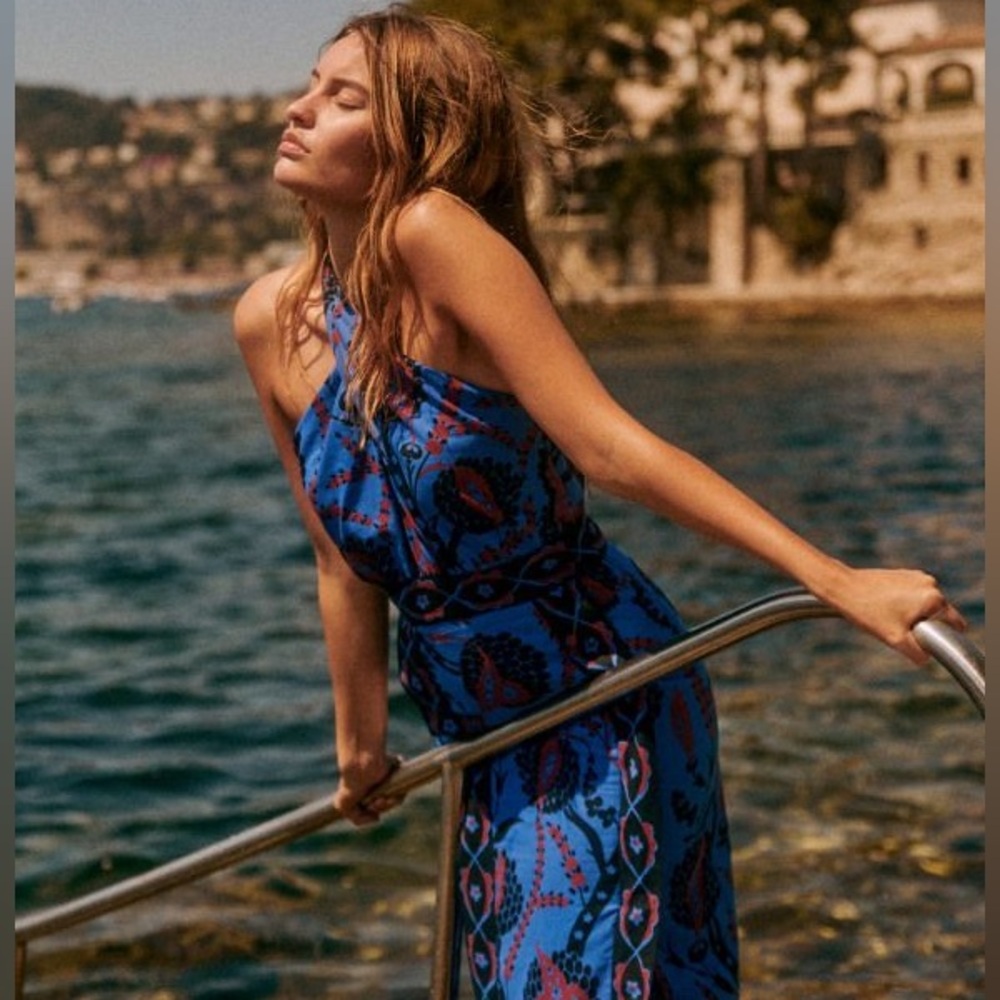 Sezáne — Jarred Dress, Blue Patterned Dress, size 0